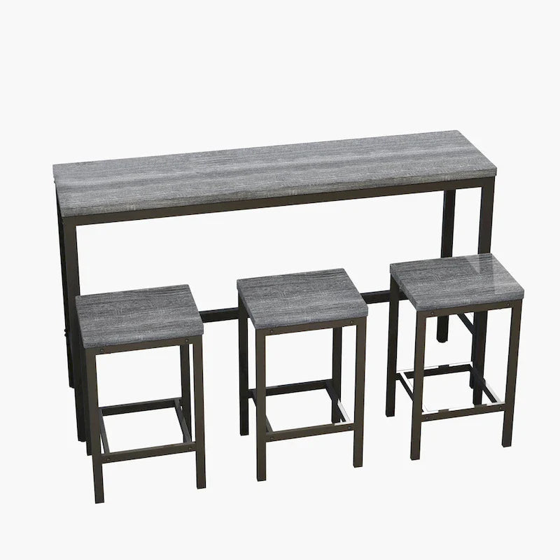 Bartisch-Set mit 3 Hockern