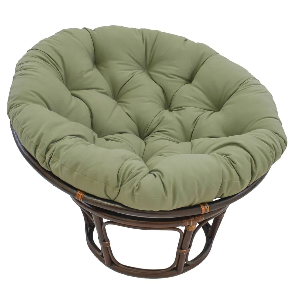 Fauteuil papasan Bali en rotin de 42 pouces avec coussin en sergé