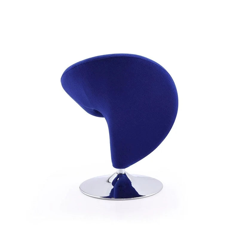 Manhattan Comfort Curl Akzent-Drehsessel aus Wollmischgewebe mit Chromgestell (2er-Set)