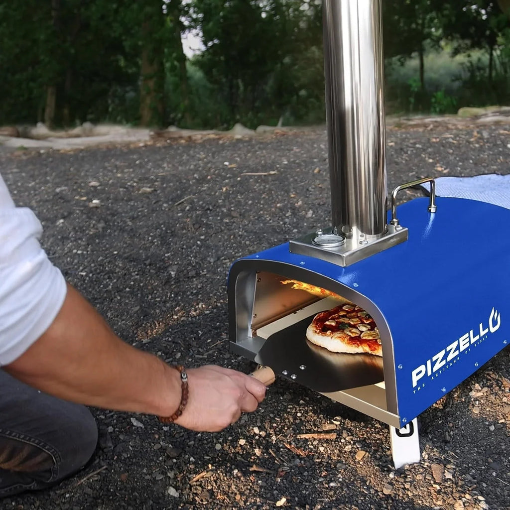 Multifuel-Pizzaofen für draußen, Pizzabäcker für Steinofenpizza mit Gasbrenner und Holzbox - 12 inch
