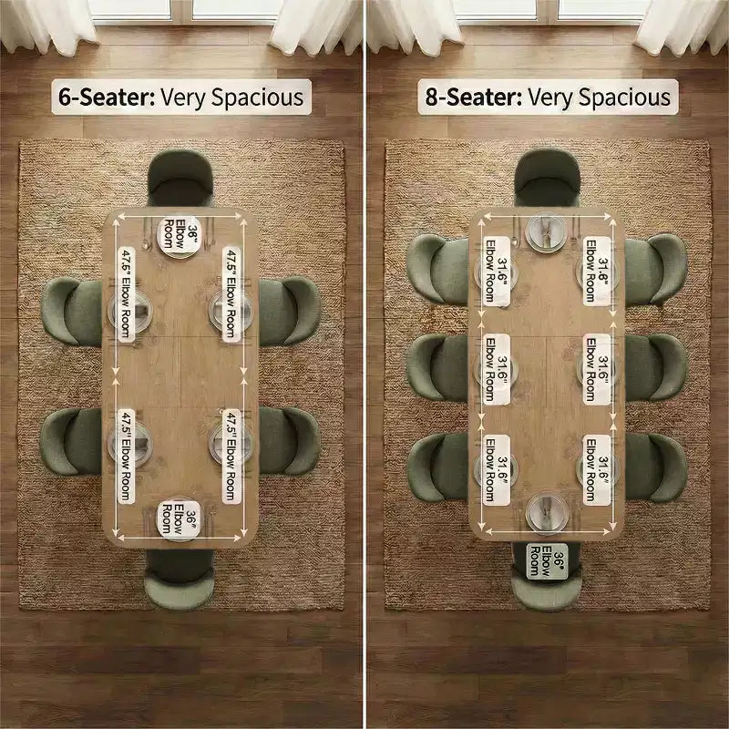 7-teiliges Esszimmer-Set, ausziehbarer Säulentisch mit 78-96 und gepolsterte Stühle mit Beinen aus Massivholz-Panipeachy