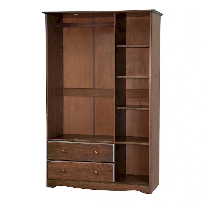 3-türiger Kleiderschrank - Weiß/Mokka/Java - Massivholz