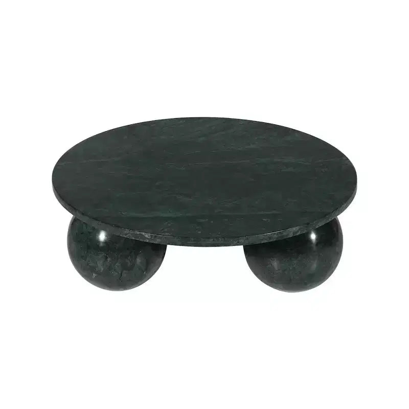Round Marble Coffee Table with Sphere Legs, Multicolor, Seats 4??