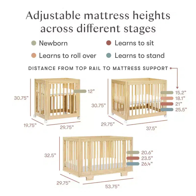 Babyletto Yuzu 8-in-1-Kinderbett, umbaubar mit Umbausets für alle Altersstufen