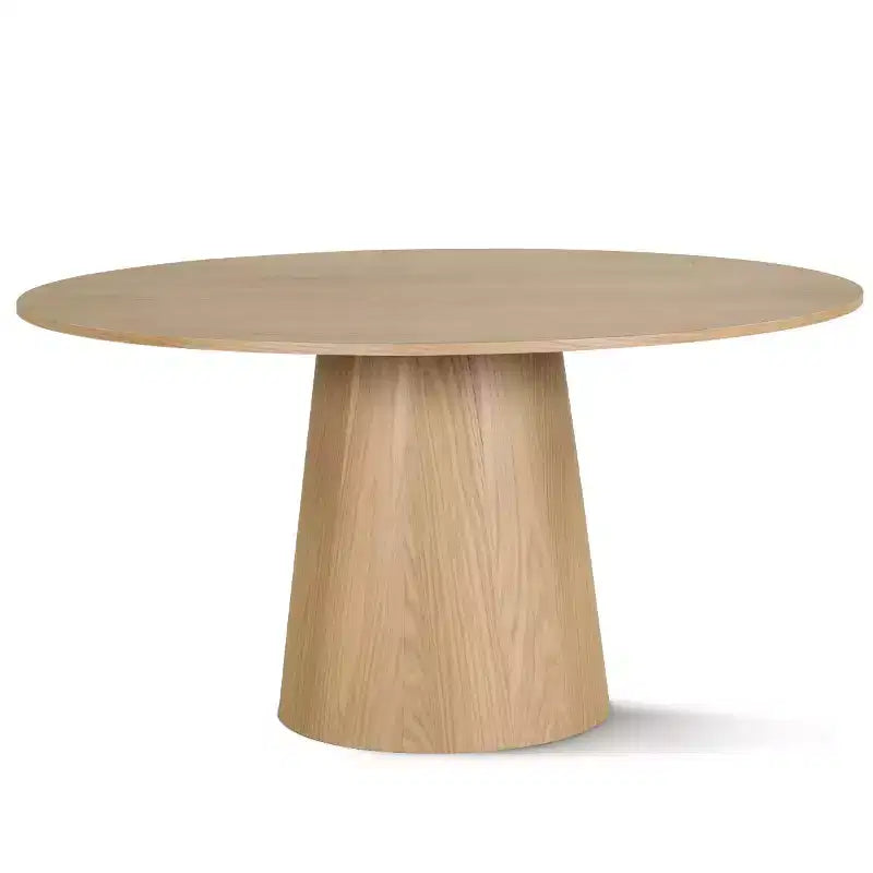 Ensemble de salle à manger moderne pour 6 personnes, table ronde à piètement central, fauteuils pivotants en forme de tonneau à roulettes, chenille texturée - Panipeachy