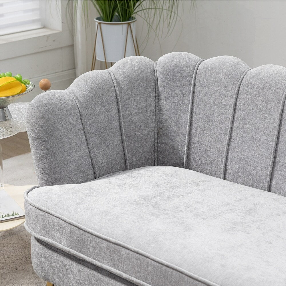 Kleines Mini-Zweisitzer-Sofa mit goldenen Metallbeinen - 2-Sitzer