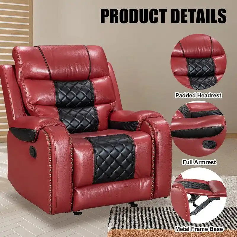 Extra grote fauteuil met verstelbare rugleuning van kunstleer in Amerikaans design voor de woonkamer
