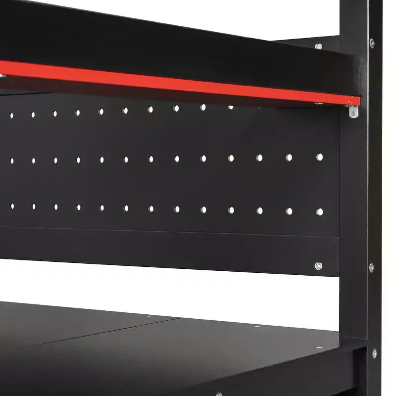 GDFStudio Scott houten gaminghoogslaper met opberktrap, bureau, planken en pegboard