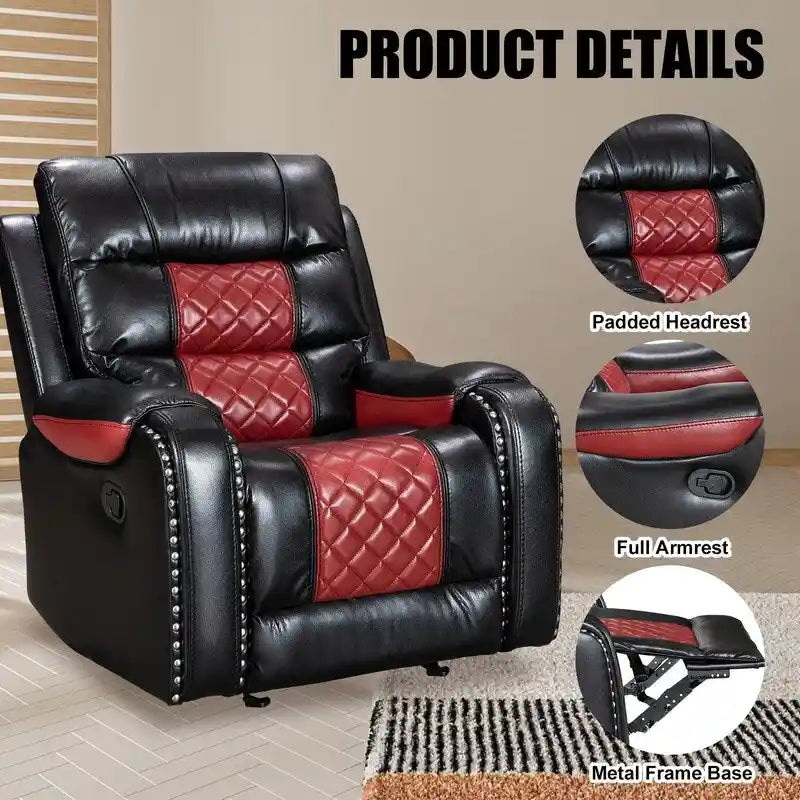 Extra grote fauteuil met verstelbare rugleuning van kunstleer in Amerikaans design voor de woonkamer