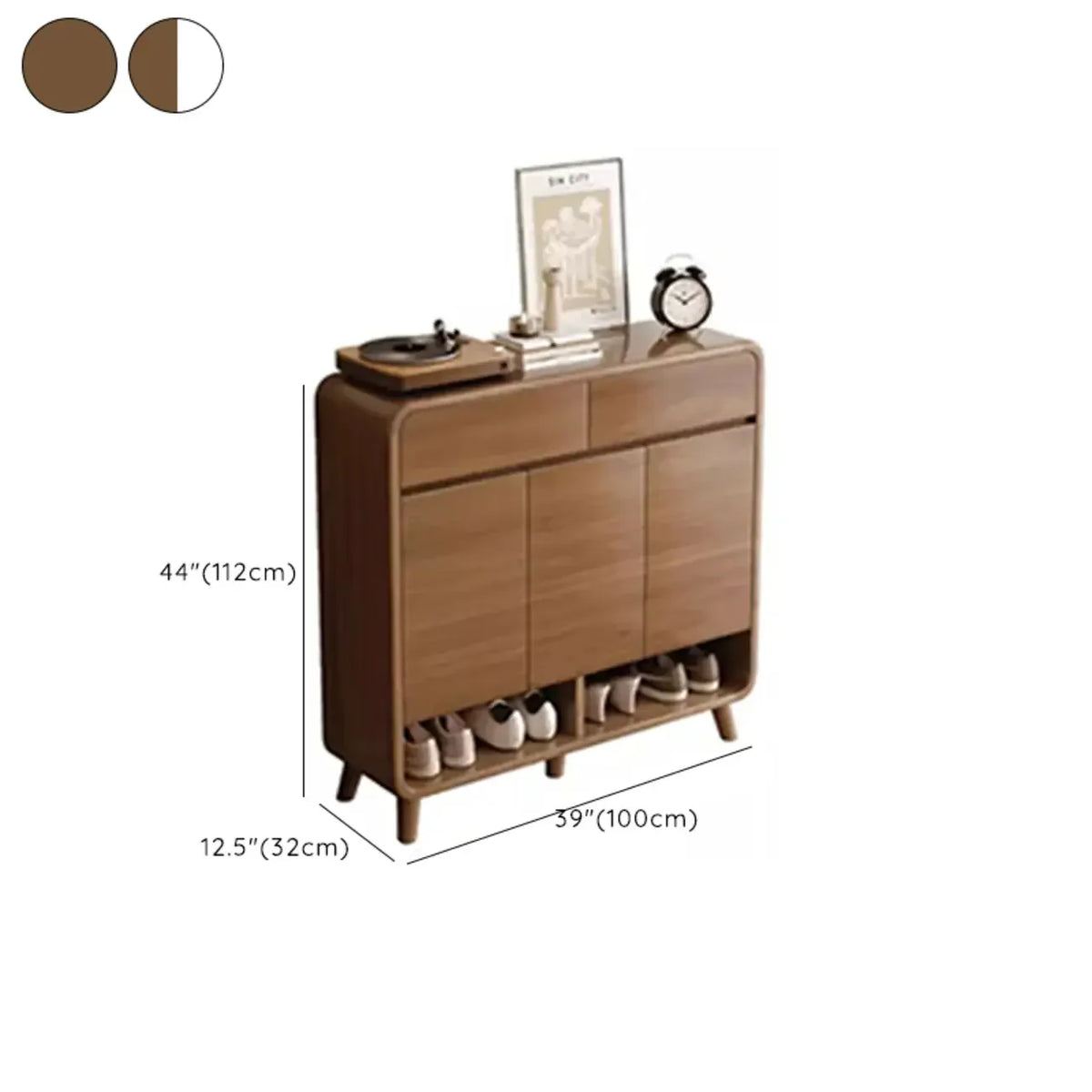 Moderner mittelhoher Schuhschrank aus Holz für den Flur