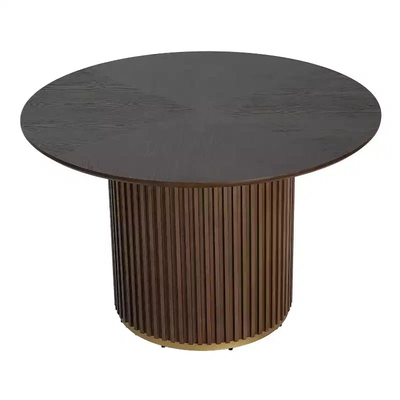 Modernes 5-teiliges rundes Esszimmer-Set von Christopher Knight Home Shankar mit Stühlen aus Kautschukholz und Polsterung