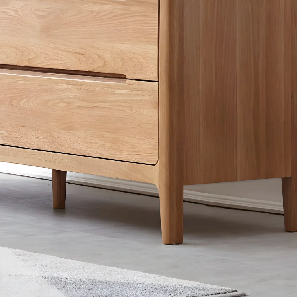 Traditionele dubbele ladekast van naturel eikenhout voor de slaapkamer