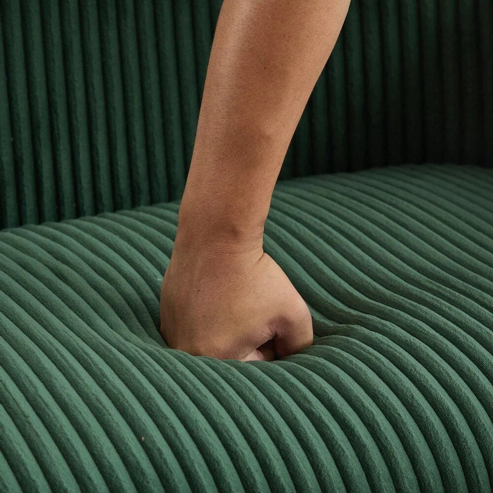 2-Sitzer-Sofa mit Cordbezug und Beinen aus Walnussholz