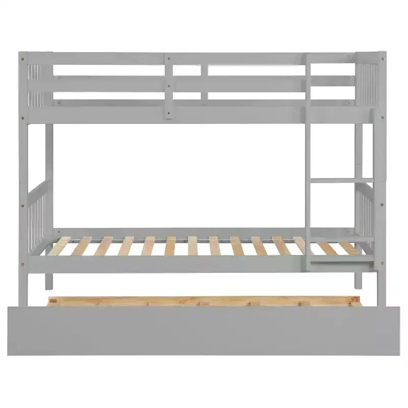 Modern stapelbed van hout, eenpersoons boven eenpersoons, met onderschuifbed, om te bouwen tot 2 bedden