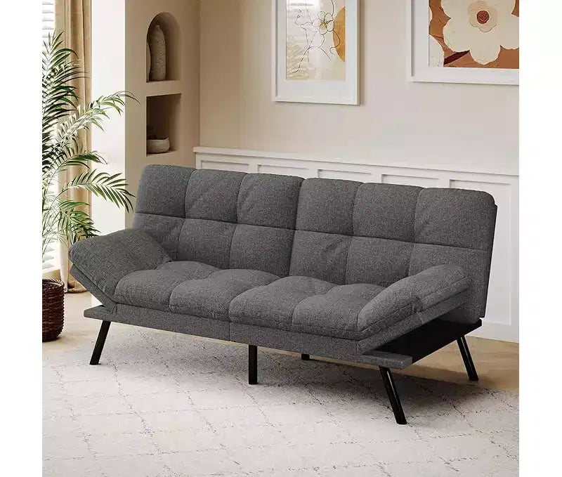 Umwandelbares Futonsofa mit verstellbarer Rückenlehne und abnehmbaren Armlehnen