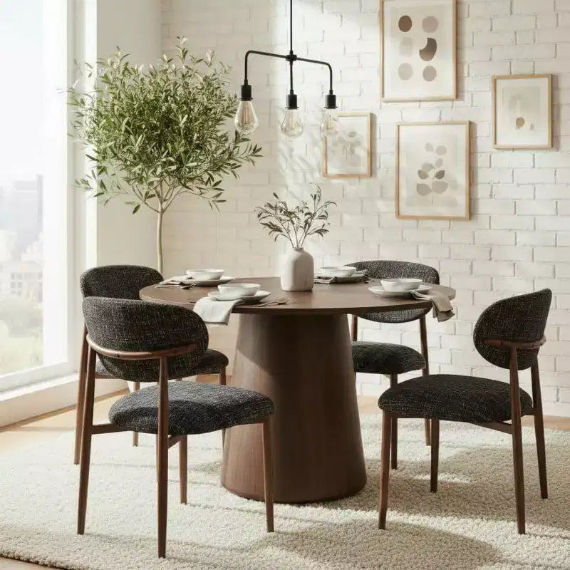 Set aus 4 modernen gepolsterten Esszimmerstühlen mit geschwungener Rückenlehne, armlose Seitenstühle mit Eisenrahmen für Esszimmer und Küche - Panipeachy