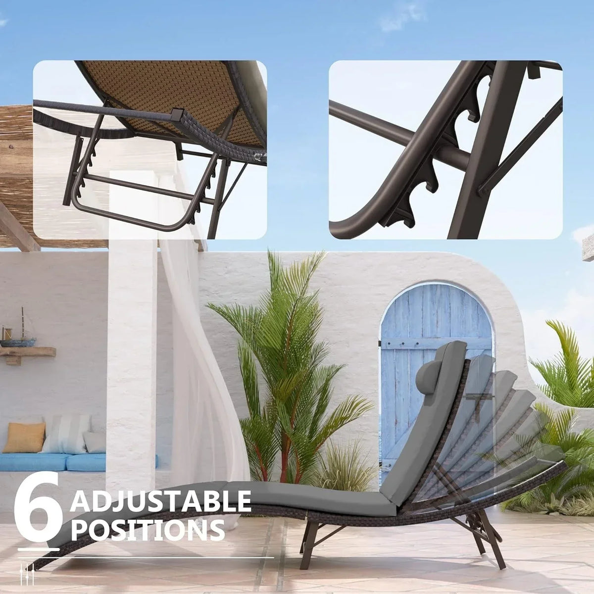 Kullavik 3-teiliges Outdoor-Lounge-Set mit Liegestühlen
