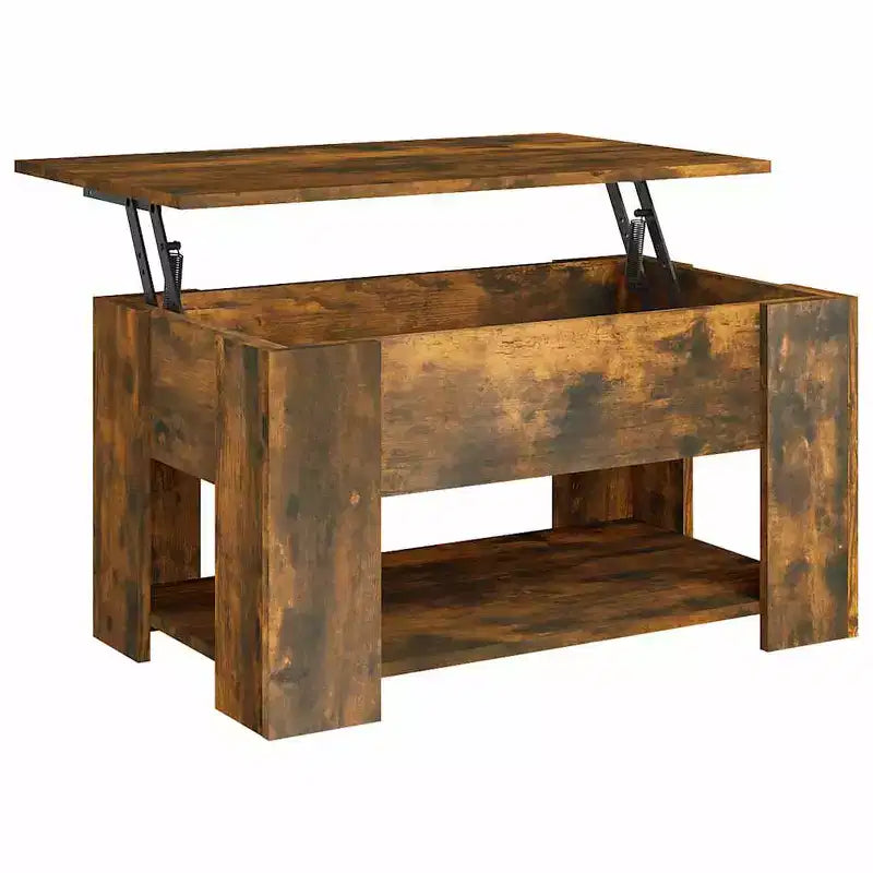 Table basse en chêne fumé bois d’ingénierie 31,1 x 19,3 x 16,1 pouces