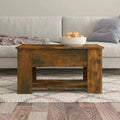 Table basse en chêne fumé bois d’ingénierie 31,1 x 19,3 x 16,1 pouces