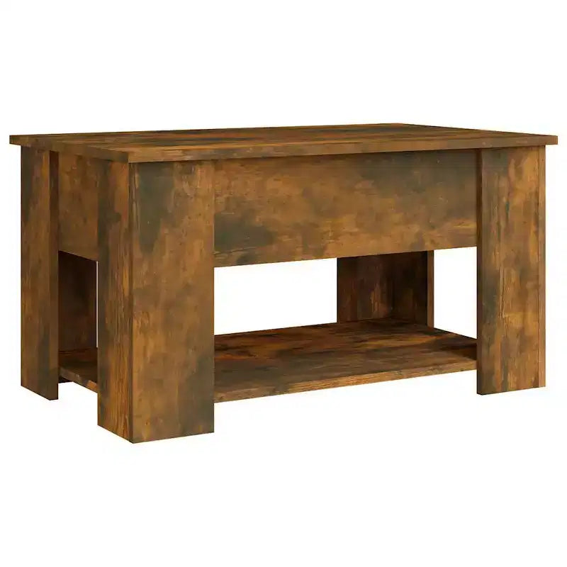 Table basse en chêne fumé bois d’ingénierie 31,1 x 19,3 x 16,1 pouces