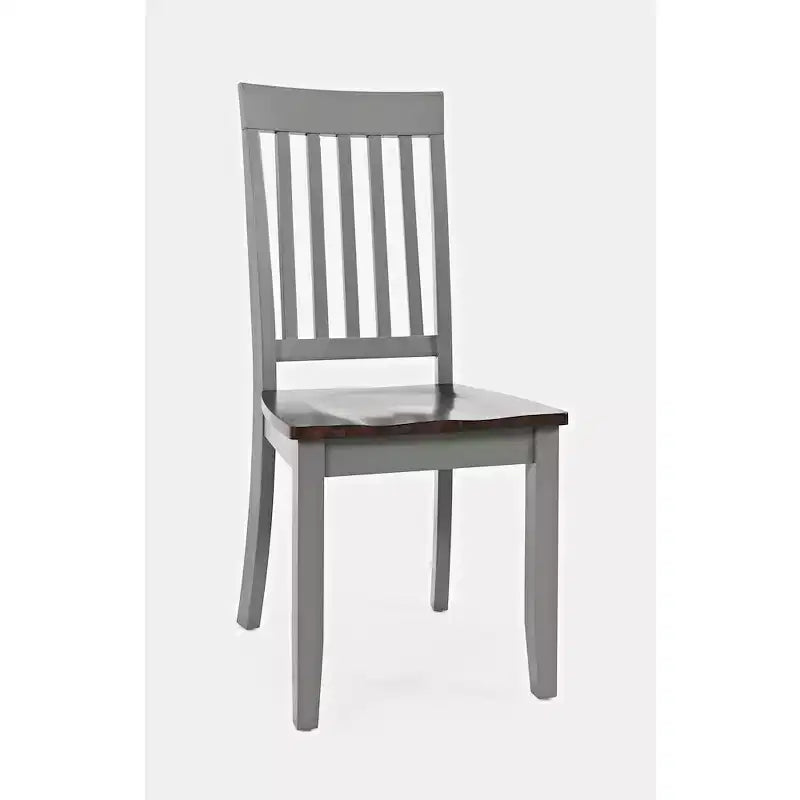 Chaise de salle à manger en bois massif style ferme, lot de 2 - brun automnal