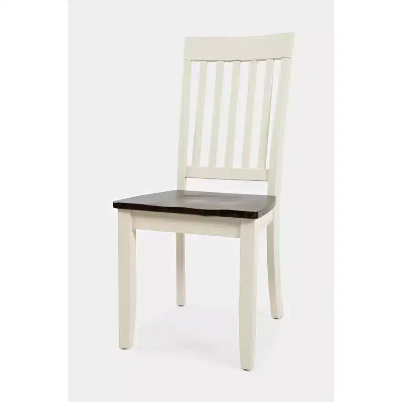 Chaise de salle à manger en bois massif style ferme, lot de 2 - brun automnal