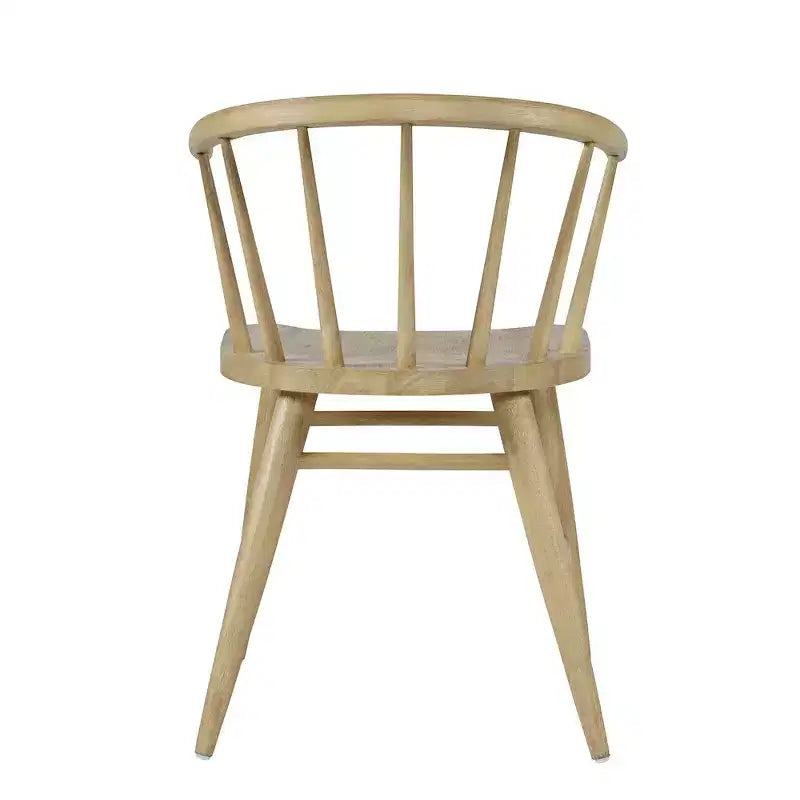 Chaise de salle à manger traditionnelle en bois massif avec dossier courbé à barreaux, lot de 2