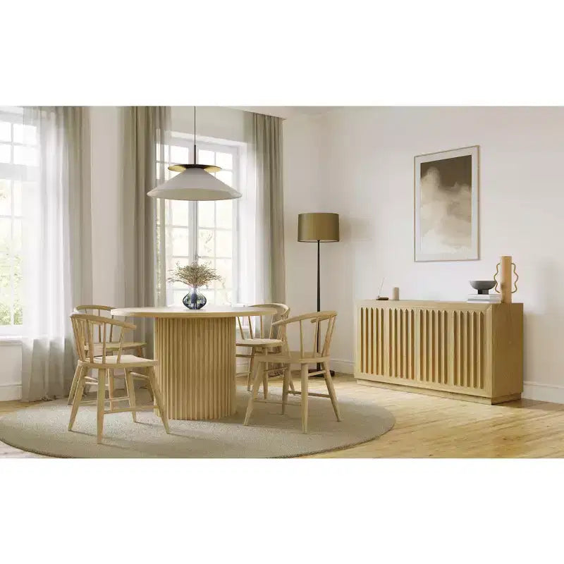 Chaise de salle à manger traditionnelle en bois massif avec dossier courbé à barreaux, lot de 2