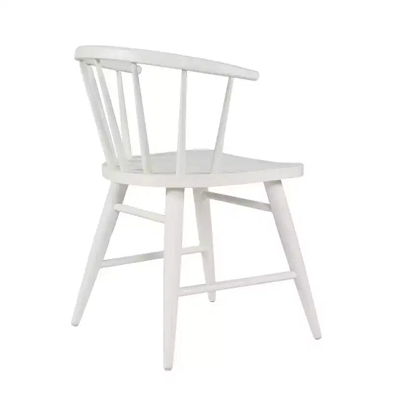 Chaise de salle à manger traditionnelle en bois massif avec dossier courbé à barreaux, lot de 2