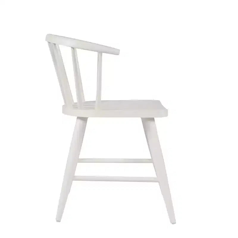 Chaise de salle à manger traditionnelle en bois massif avec dossier courbé à barreaux, lot de 2