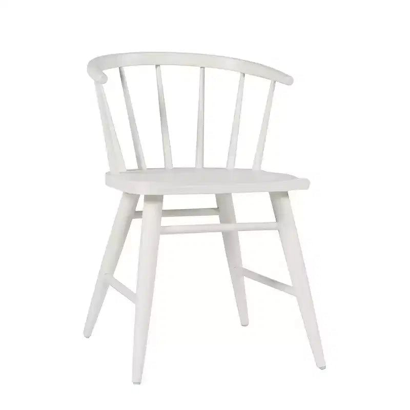 Chaise de salle à manger traditionnelle en bois massif avec dossier courbé à barreaux, lot de 2