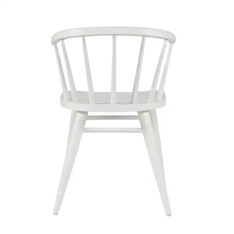 Chaise de salle à manger traditionnelle en bois massif avec dossier courbé à barreaux, lot de 2