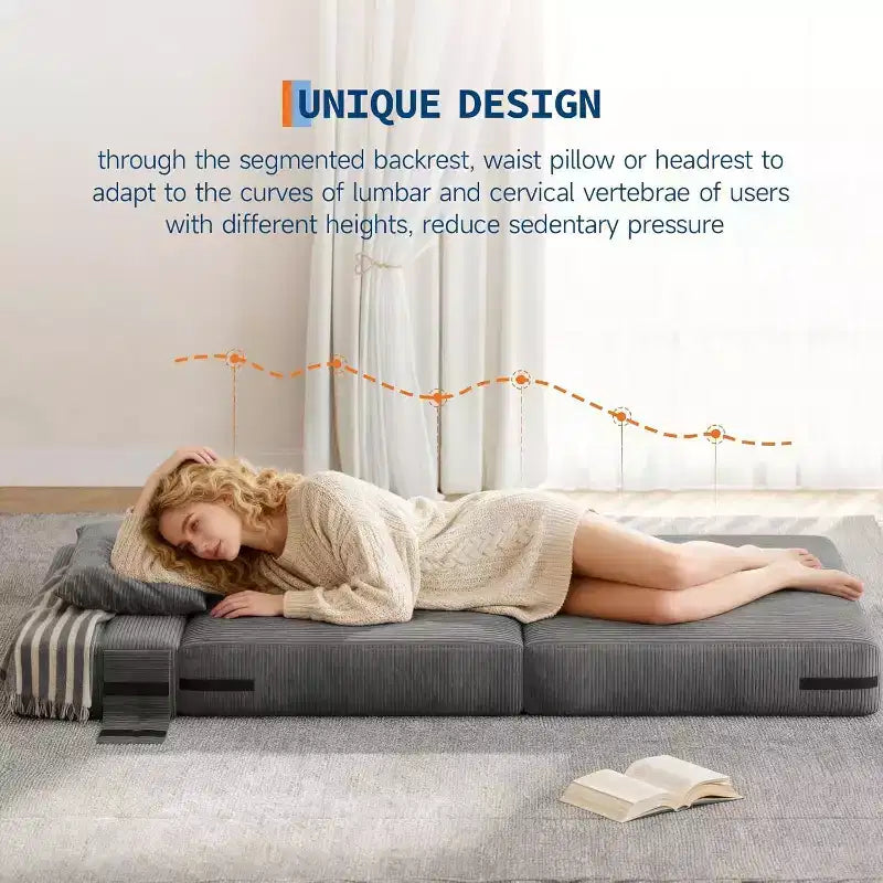 Katlanabilir Kanepe Yataklı Koltuk, Yastıklı Dönüştürülebilir Futon Kanepe, Oturma Odası, Yurt, Daire ve Ev Ofisi için Tek Kişilik Katlanabilir Yatak