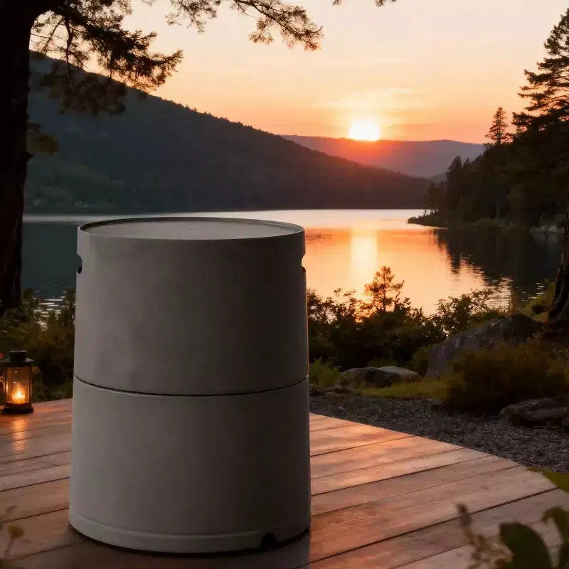 Cache-bouteille de propane en acier, support rond pour bouteille, table d’appoint dissimulée