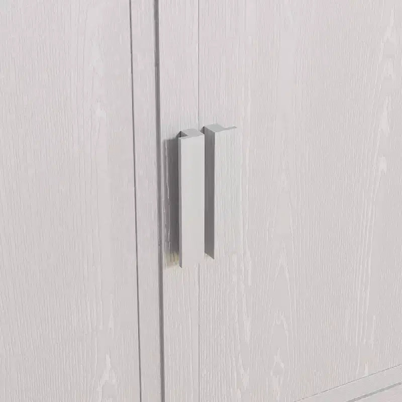 Armoire de rangement haute à grain de bois blanc, organisateur de rangement avec 2 portes en bois massif pour chambre, salon/salle à manger
