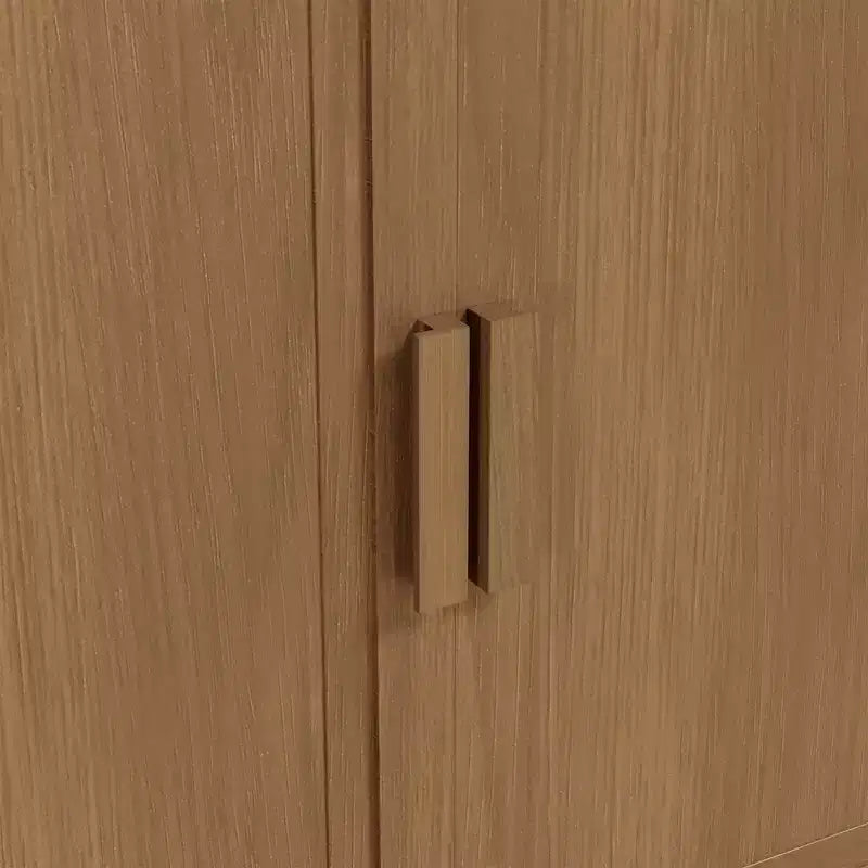 Armoire de rangement haute à grain de bois blanc, organisateur de rangement avec 2 portes en bois massif pour chambre, salon/salle à manger