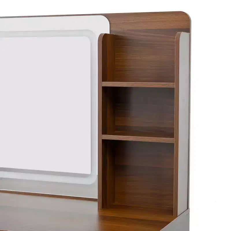 Makeup Vanity Table with Mirror, Lights, 5 Drawers and Storage Shelf