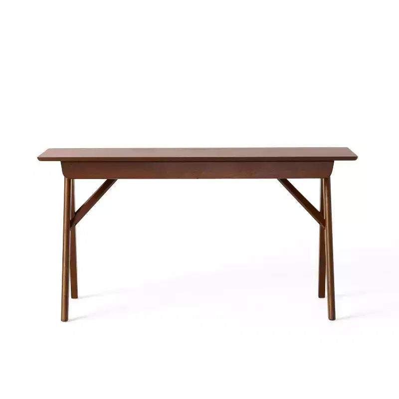 Escritorio moderno para computadora con 1 cajón, escritorio de pie para oficina en casa para dormitorio, estudio, nogal