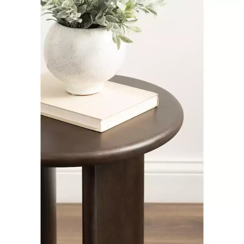 Table d'appoint ronde en bois massif, diamètre 16", hauteur 20"