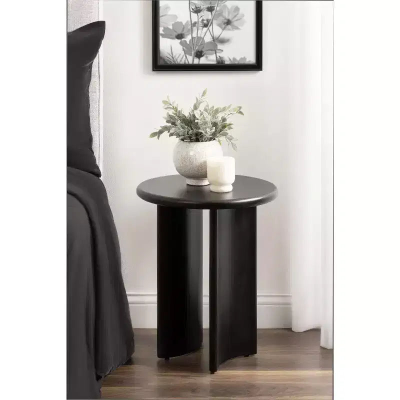 Table d'appoint ronde en bois massif, diamètre 16", hauteur 20"