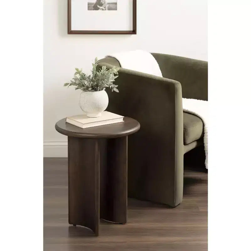 Table d'appoint ronde en bois massif, diamètre 16", hauteur 20"
