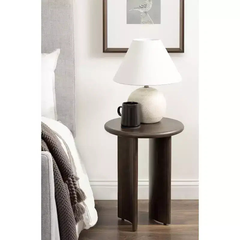 Table d'appoint ronde en bois massif, diamètre 16", hauteur 20"