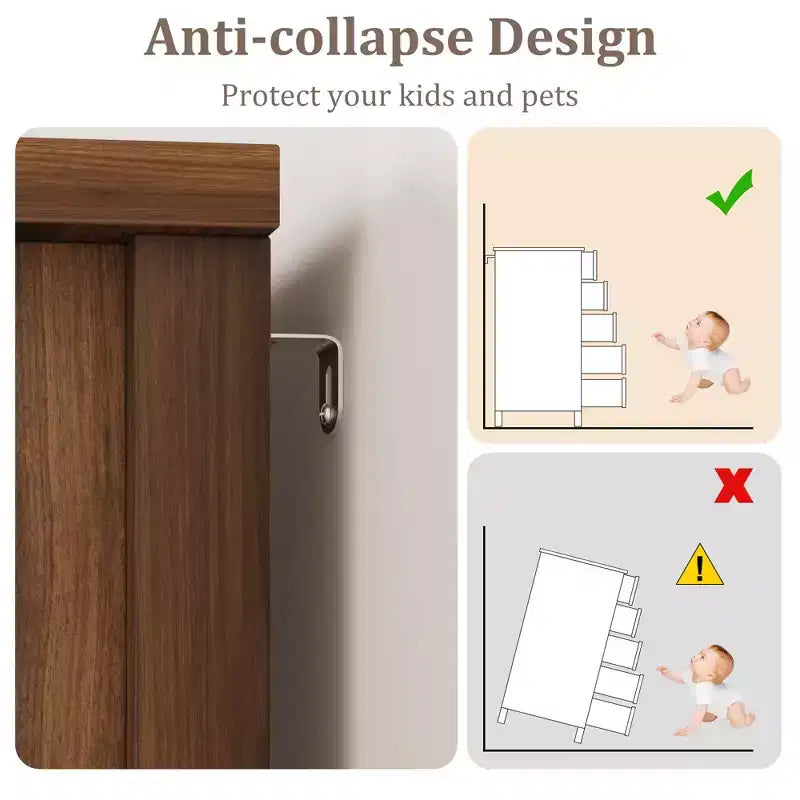 Cómoda de 5 cajones, mueble moderno de madera para dormitorio con cajones de almacenamiento, mueble para TV estilo rústico para sala, dormitorio, pasillo