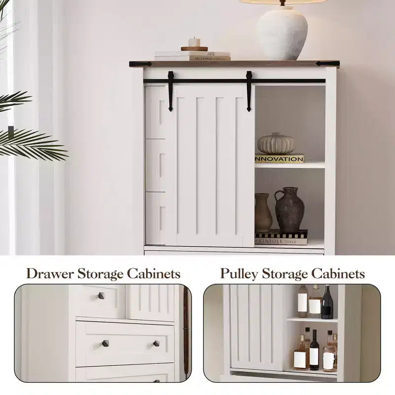 Cómoda de 5 cajones, mueble moderno de madera para dormitorio con cajones de almacenamiento, mueble para TV estilo rústico para sala, dormitorio, pasillo