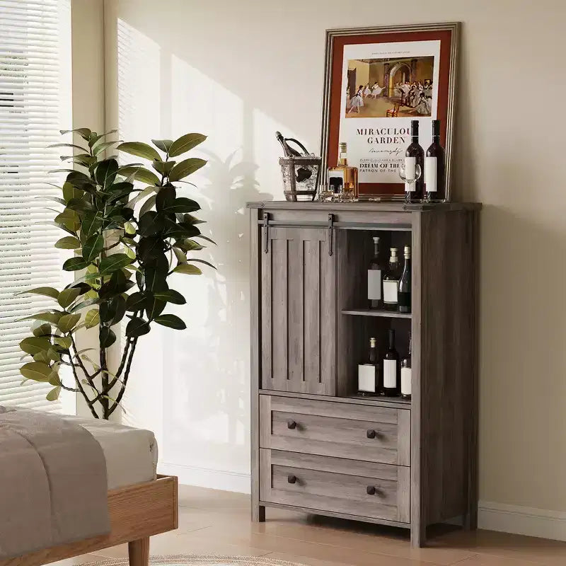 Cómoda de 5 cajones, mueble moderno de madera para dormitorio con cajones de almacenamiento, mueble para TV estilo rústico para sala, dormitorio, pasillo