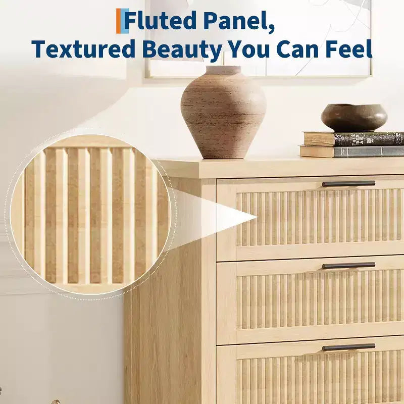 Cómoda de 4 cajones, mueble moderno de madera para dormitorio con tiradores y cajones de almacenamiento, mueble para TV estilo rústico para sala, dormitorio, pasillo