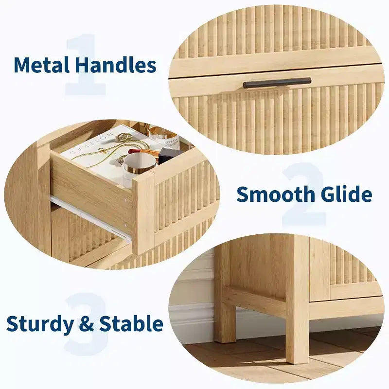 Cómoda de 4 cajones, mueble moderno de madera para dormitorio con tiradores y cajones de almacenamiento, mueble para TV estilo rústico para sala, dormitorio, pasillo