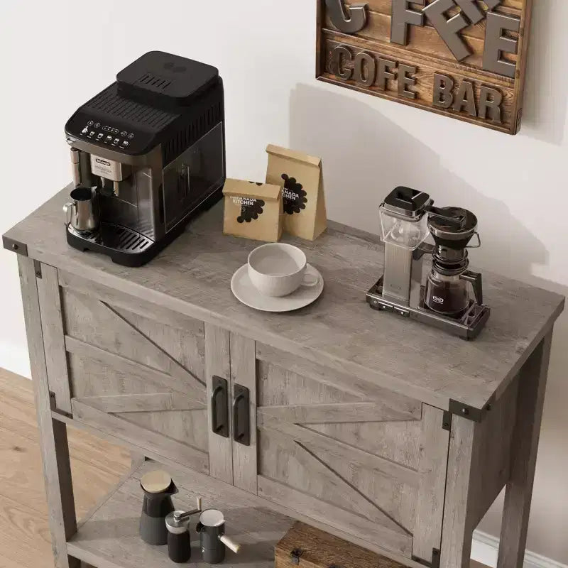 Table console style ferme avec 2 portes, table d'entrée avec étagère ouverte pour salon/cuisine/chambre