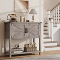 Table console style ferme avec 2 portes, table d'entrée avec étagère ouverte pour salon/cuisine/chambre