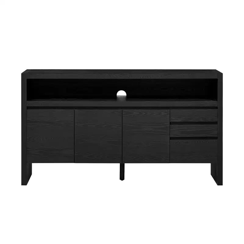 Buffet de rangement 60 avec 3 tiroirs, grande étagère ouverte et 3 portes, buffet d'entrée console meuble TV pour salon cuisine